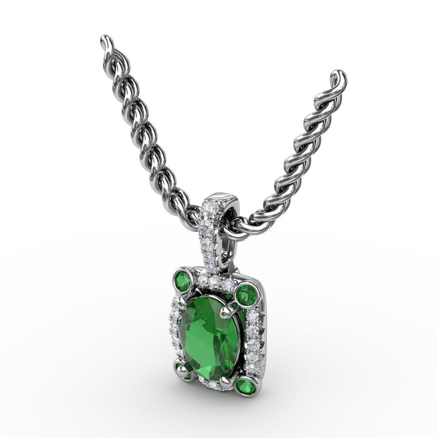 Feel The Elegance Emerald and Diamond Pendant