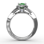 Look of Love Emerald and Diamond Criss-Cross Ring