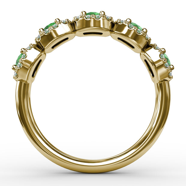 Blossoming Love Emerald and Diamond Ring