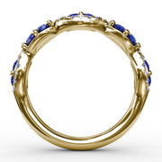 Sapphire and Diamond Twist Ring
