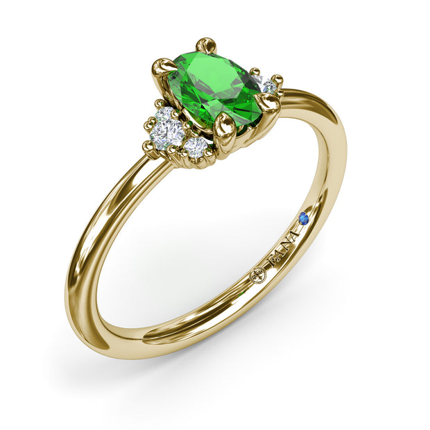 Emerald and Diamond Cluster Ring