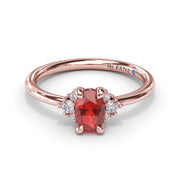 Ruby and Diamond Cluster Ring