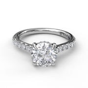 Classic Round Cut Solitaire With Hidden Halo