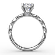 Classic Diamond Solitaire Engagement Ring With Diamond Twist Band