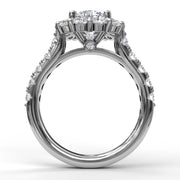 Chunky Diamond Cushion Halo Engagement Ring