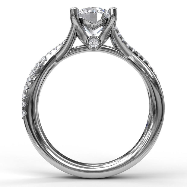 Alternating Diamond Twist Engagement Ring