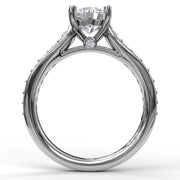 Classic Single Row Diamond Engagement Ring