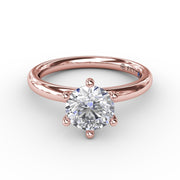 Classic Six-Prong Round Diamond Solitaire Engagement Ring