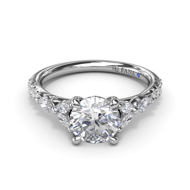 Vintage Floral Diamond Engagement Ring