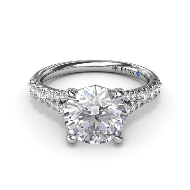 Diamond Split Shank Engagement Ring