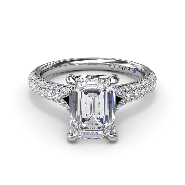 Split Shank Tapered Pavé Engagement Ring