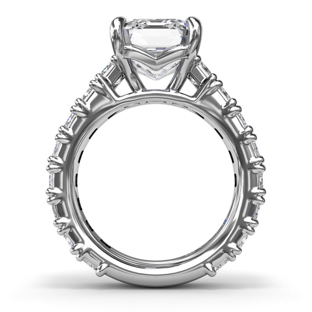 Chunky Emerald Diamond Engagement Ring