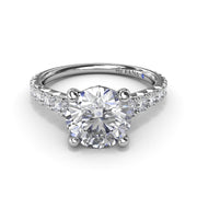 Round Diamond Engagement Ring with Graduated Shank